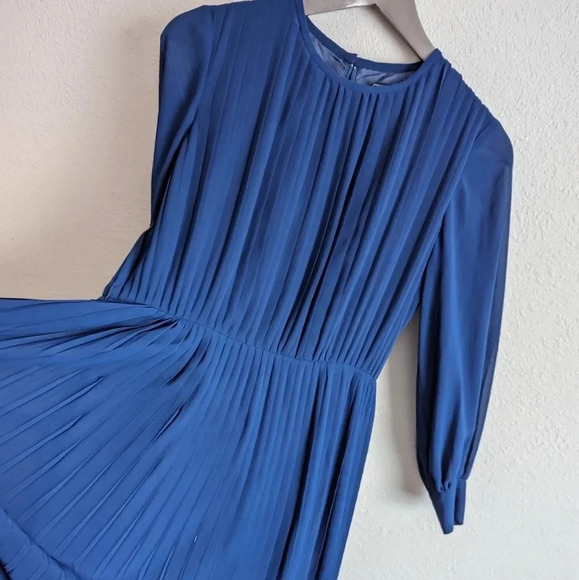 Vintage Pleated Chiffon Dress- Japanese- Robe de Command- Floor length Georgette - Picture 12 of 16